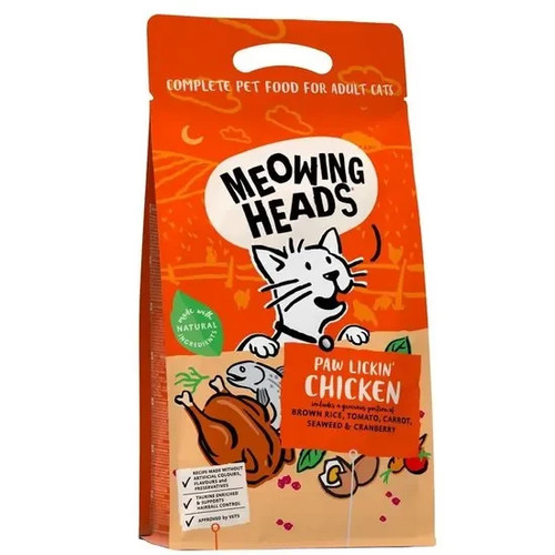 Meowing heads paw lickin - heads,